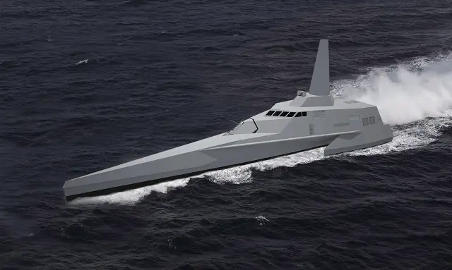 During Indo Defence 2014, the international defence exhibition held in Jakarta in November, SAAB and local shipyard PT Lundin presented a redesigned Stealth Fast Attack Craft (FAC) trimaran. The first hull of the original project called KRI Klewang 625 (solely designed and built by PT Lundin) was destroyer in a fire in Septembre 2012 shortly after its launch. The new project, presented by SAAB as a turnkey system solution, incorporates many modification and improvements. 