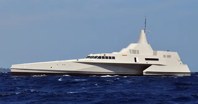 The Fast Missile Patrol Vessel (FMPV) Trimaran was designed by North Sea Boats, an Indonesia based shipyard, with input from New Zealand and Swedish engineers as well as the Indonesian Navy. The vessel employs a modern “Wave Piercing” trimaran design and some "stealth" characteristics. 