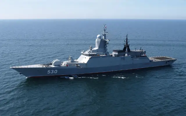 Designed by Almaz Central Marine Design bureau, the Project 20380/20382 is a well-balanced ship in terms of armament and displacement, designed to operated in littoral areas and shelf seas. Its main missions include protection of territorial waters, exclusive economic zone, continental shelf, offshore areas, naval bases and ports. The ship represents a versatile platform easily transformable to meet customer's requirements. 