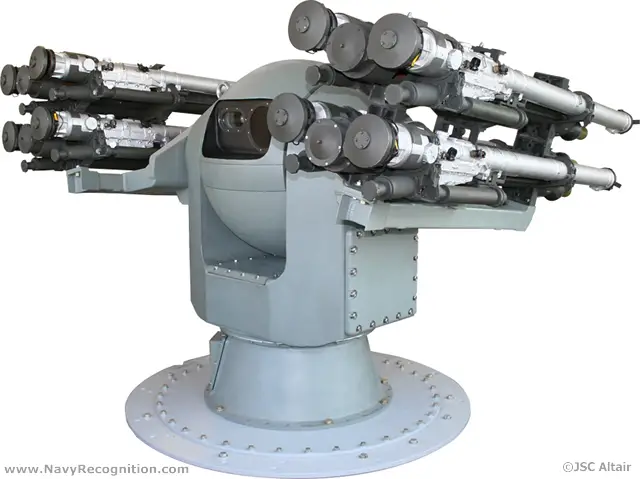 GHIBKA 3M-47 (3M47 Gibka) Turret Mount is intended for guidance and remote automated launching of IGLA type missiles to provide protection of surface ships with displacement of 200 tons and over against attacks of anti-ship missiles, aircraft and helicopters in close-in area.