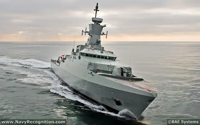 The Royal Navy of Oman's Khareef class corvettes were built by BAE Systems based on the "99 Metre Corvette" design. It is an efficient platform with sea-keeping qualities allowing blue water operations. Its fully integrated combat systems makes the Khareef class capable of both Anti-air warfare and Anti-surface warfare operations.