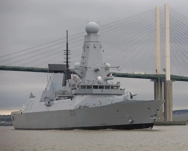 HMS Dauntless has today become the first of the Royal Navy’s new Type 45 Destroyers to visit the capital as she sailed up the Thames to dock outside the Excel Centre in London’s Docklands, which is hosting the Defence and Security Equipment International (DESi) event next week. 