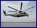 Off the coast of Djibouti, a Sikorsky CH-53 "Sea Stallion" from United States Marine Corps (USMC) Marine Heavy Helicopter Squadron 461 (HMH-461) conducted several approaches and landings on the Dixmude, French Navy's newest LHD.