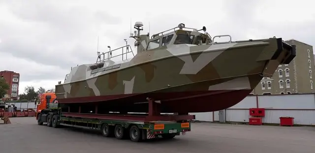 Russian shipyard Open Joint Stock Company "Pella" based in Leningrad launched the first Project 03160 Raptor high speed patrol boat for the Russian Navy on 15 August 2013. The vessel was entirely built by Open JSC “Pella”.