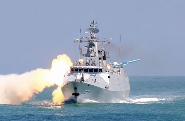 The People's Liberation Army Navy (Chinese Navy) released some pictures showing one of its newer Type 056 Corvette (Jiangdao Class) test firing a YJ-83 anti-ship missile. The ship involved in the test is first of class corvette Bengbu (hull number 582) which was commissioned in March 2013. Corvette Bengbu is deployed with the PLAN's East Sea Fleet (Homeport: Zhoushan naval base).