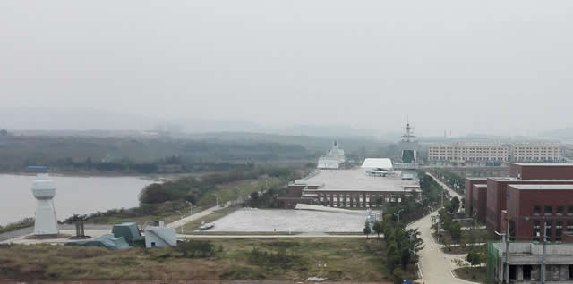 The two SIFs (center) are located at the Ship Design and Research Center (701 Institute) of CSIC at the Wuhan University of Science and Technology (right). Note the integrated mast on the left hand side.