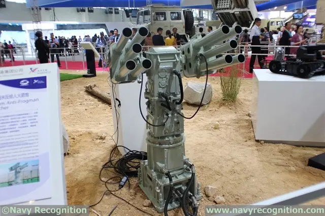 At Zhuhai China Air Show 2014, (which is currently being covered by our affiliate Army Recognition) Chinese defense companies China South Industries Group Corporation and Norinco unveiled the CS/AR1 55mm Anti-Frogman Rocket Launcher.