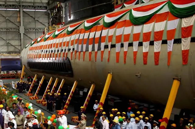 Kalvari, first of the Indian Navy’s Scorpene class diesel electric submarines (SSK) being built under the Project 75, under collaboration with French company DCNS, achieved a major milestone today (07 Apr 2015) with her ‘undocking’ at the Mazagon Dock Limited (MDL) India’s prime shipyard located in Mumbai .