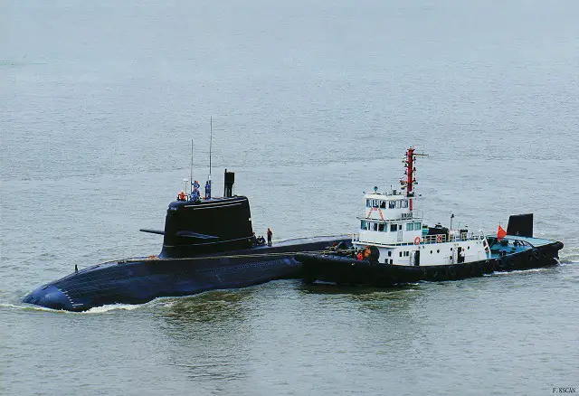 Chinese spotters have published pictures showing People's Liberation Army Navy (PLAN or Chinese Navy) newly modified Type 039B diesel electric submarine (SSK), sometimes reffered as Type 039C, continuing sea trials. So far, three so called Type 039C have been spotted.