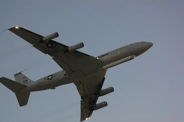 The E-8C Joint Surveillance Target Attack Radar System, also known as JSTARS, flown by the 116th and 461st Air Control Wings, recently participated in naval exercises to enhance joint service training in a contested environment. The U.S. Navy’s Composite Training Unit Exercise tested crews’ ability to respond to a variety of threats for which the E-8C Joint STARS long range radar capability provided land and sea radar information to the Carrier Strike Group 4 based out of Norfolk, Virginia.