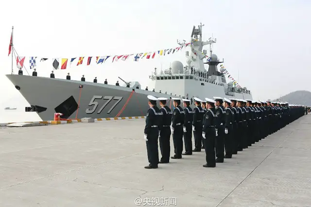 A commissioning, naming and flag-presenting ceremony of the new "Huanggang" Frigate of the Chinese Navy (PLAN) was held was held at a naval port in Zhoushan city in east China’s Zhejiang province on the morning of January 16, 2015, marking the ship has been officially commissioned to the Navy of the Chinese People's Liberation Army (PLAN). "Huanggang" is the seventeenth Type 054A Guided Missile Frigate (NATO designation: Jiangkai II class FFG).