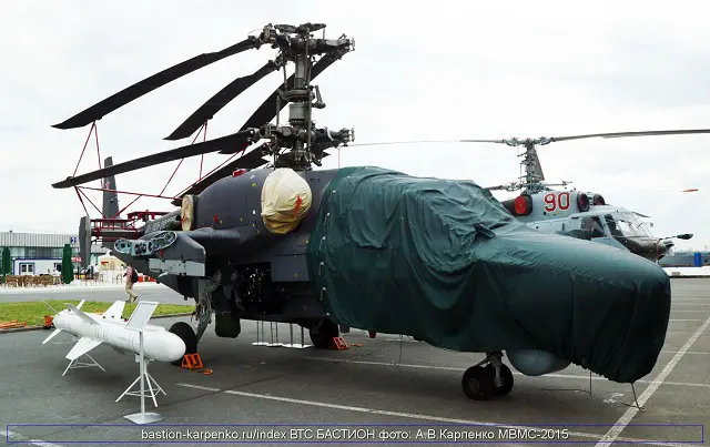 Russian Helicopters (part of State Corporation Rostec) was showcasing the prototype of the maritime variant of its Ka-52 Alligator during the 7th International Maritime Defence Show (IMDS 2015), which was held in St. Petersburg from 1 to 5 July 2015. 
