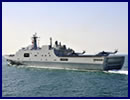 Chinese media recently released pictures showing the fourth People's Liberation Army Navy (PLAN or Chinese Navy) Type 071 amphibious transport dock LPD Yimeng Shan (hull number 978) on sea trials. Yimeng Shan was built Hudong-Zhonghua Shipbuilding, a wholly owned subsidiary of China State Shipbuilding Corporation (CSSC, the largest shipbuilding group in China) as was the case for the first three Type 071 vessels. It was launched in January this year.