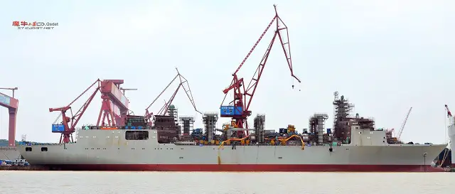 The People's Liberation Army Navy (PLAN or Chinese Navy) commissioned two Type 903A Fleet Replenishement Oilers on July 15 2016 with China's South Sea Fleet. A commissioning, naming and flag-presenting ceremony was held solemnly at the Zhoushan naval base in east China’s Zhejiang province for the new vessels: Honghu (hull number 963) and Luomahu (hull number 964).