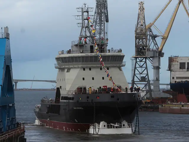 The lead diesel electric icebreaker Ilya Muromets of project 21180 became the first vessel of the class in 45 years of Russian Navy history to be floated by the Admiralty Shipyard in St. Petersburg, TASS correspondent reported. The ceremony was attended by Russian Navy Chief-of-Staff Vice Admiral Andrei Volozhinsky, head of the department for state defense order of the Russian defense ministry Andrei Vernigora and Director General of the Admiralty Shipyard Alexander Buzakov. 