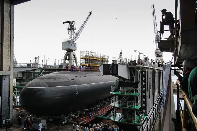 The fifth Project 636.3 (NATO reporting name: Improved Kilo) diesel-electric submarine, the Veliky Novgorod, built for the Russian Navy’s Black Sea Fleet, has been set afloat by the Admiralty Wharfs Shipyard in St. Petersburg, according to a TASS reporter on site.