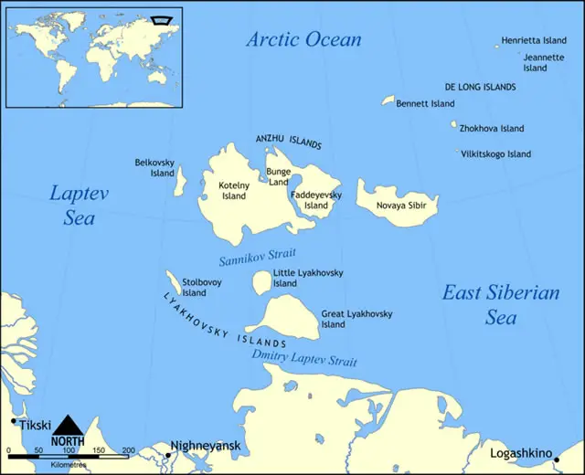 Map New Siberian Islands