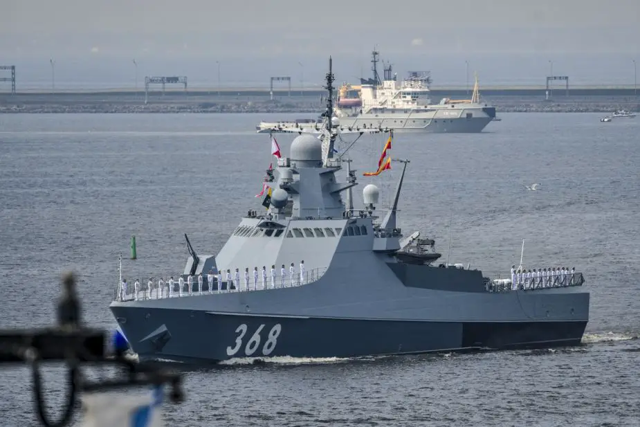 Project 22160 Class patrol ship demonstrated at Russian Navy Days in St Petersburg
