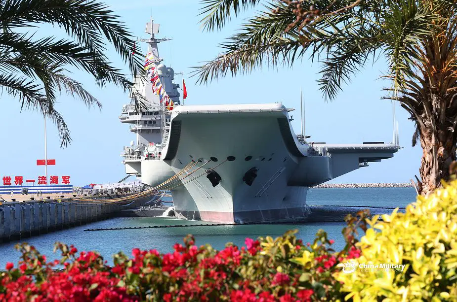 China releases first pictures of Shandong Chinese made aircraft carrier a naval port in Sanya 925 004