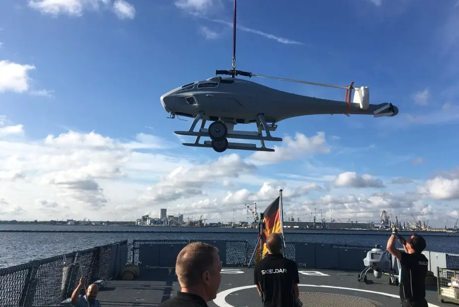 German Navy begins shipborne trials of UMS Skeldars V 200 UAV Aboard K130 Corvette 925 001
