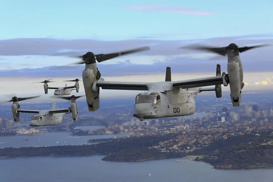 Bell Boeing contract to deliver two MV 22B Osprey tiltrotor V STOL aircraft for U.S. Marine Corps 925 001