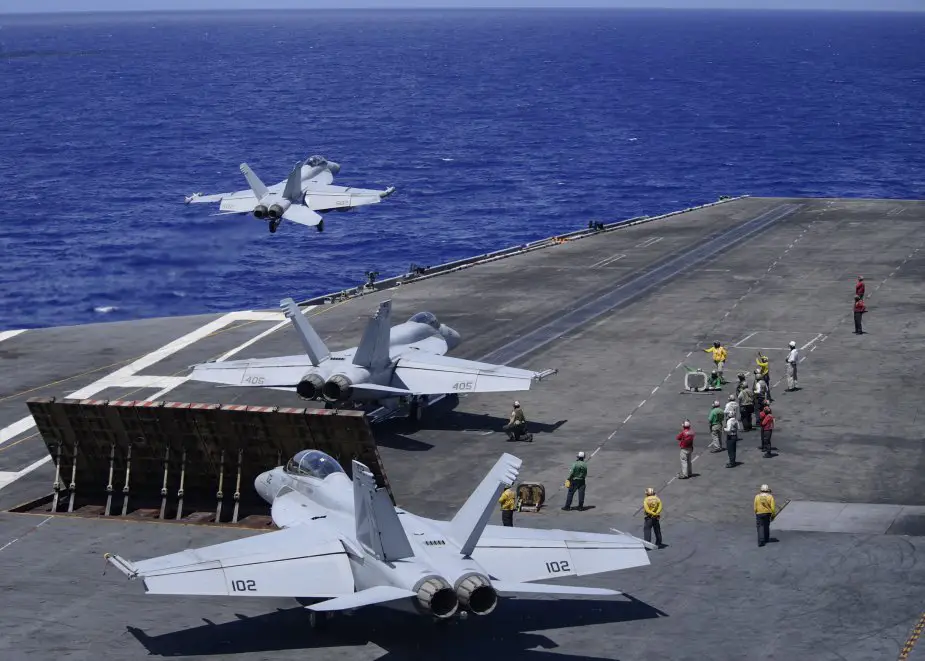 USS Theodore Roosevelt Nimitz Carrier Strike Groups operate together in 7th Fleet 1