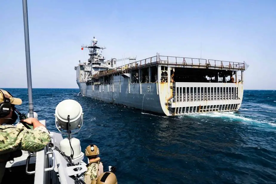US Navy USS Oak Hill LSD 51 Harpers Ferry class dock landing ship in Mediterranean Sea 925 001