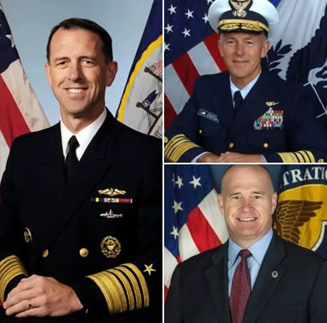 Chief of Naval Operations Adm. John M. Richardson, Coast Guard Commandant Adm. Paul F. Zukunft and Maritime Administrator Paul N. Jaenichen will participate in the “Service Chiefs’ Update” panel discussion at Sea-Air-Space: The Navy League’s Global Maritime Exposition. Sea-Air-Space will take place May 16-18 at the Gaylord National Convention Center in National Harbor, Md. Also invited to participate is Gen. Robert B. Neller, commandant of the Marine Corps. The “Service Chiefs’ Update” is exclusive to Sea-Air-Space and the only place each year where the four heads of the U.S. sea services appear together to discuss issues of import to their respective services and the nation.