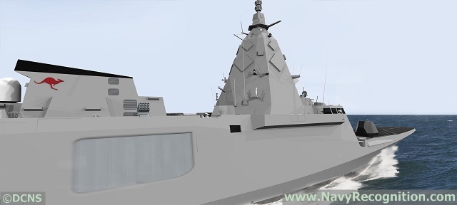 DCNS representative explained to Navy Recognition that the vessel shares the same hull (same engines, same displacement) based on the proven FREMM design. DCNS used its research and development work already conducted on the FREMM ER (unveiled at Euronaval 2012) to fine tune the design of the mast area for this SEA5000 proposal. As can be seen on the CGIs, the FREMM for Australia is fitted with a 127mm main gun and a Rheinmetall Millenium CIWS gun on top of the helicopter hangar. DCNS stresses that this is "a first approach to SEA5000 with known or anticipated requirements" and that it will adapt the design and systems fit as customer requirements emmerge. The FREMM was designed from the start by DCNS as a potent ASW platform with very low accoustic signature even at speed.