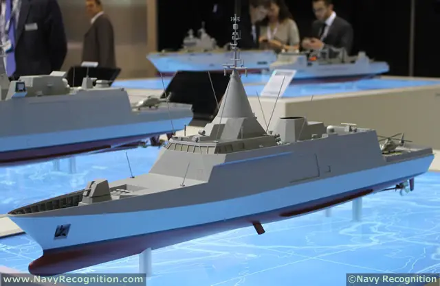 At Euronaval 2012, DCNS displayed for the first time an export version of its FREMM Multi-mission Frigate with various weapons never seen before on this class of ship. The French Shipyard also showcased its range of Gowind Corvette and OPV.