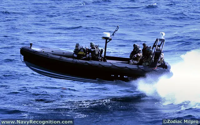 The Zodiac Hurricane MACH II (Military Air Channeled Hull II) was created by Zodiac Milpro to offer a high speed fully versatile boat that is at ease in all activities and all sea conditions. The patented MACH hull design reduces resistance and enhances directional stability for increased speed, fuel economy and safety. 