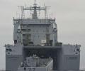 A French Navy landing craft exiting RFA Mounts Bay - © French Navy 