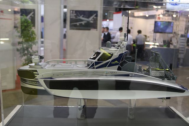 Israeli Company Elbit Systems introduces its Seagull USV (Unmanned Surface Vessel) in the Asian market at MAST Asia 2017, the Defense Maritime/Air Systems & Technologies Exhibition in Tokyo, Japan. 