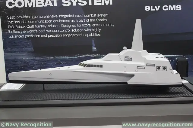 At DSA 2014, the 14th Defence Services Asia Exhibition and Conference currently held in Kuala Lumpur (Malaysia), Indonesian shipyard North Sea Boats (PT. Lundin) and Saab are showing an updated model of the 63m FMPV Trimaran design ordered by the Indonesian navy. 