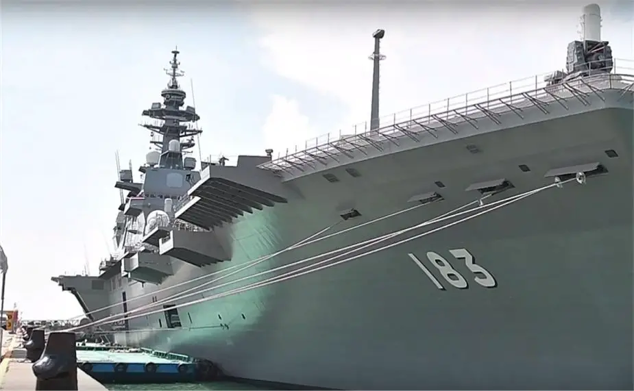 One of the largest ship of the Japanese Navy JS Izumo helicopter carrier Singapore IMDEX 2019 925 001