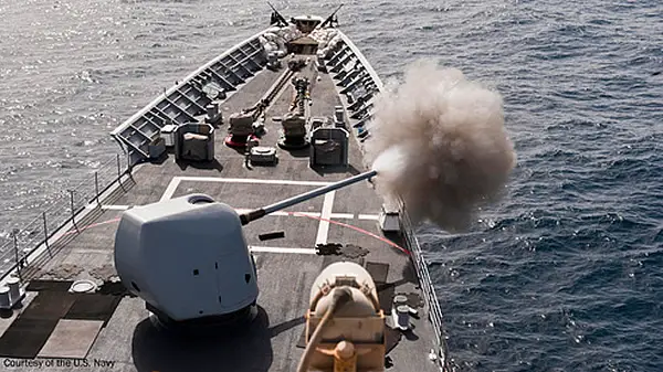BAE Systems recently received a $25.7 million contract from the U.S. Navy to overhaul and upgrade two Mk 45 naval guns bringing them to the 5-inch 62-caliber Mk 45 Mod 4 configuration. The Mod 4 is an upgrade to the Mod 2 design, which significantly enhances overall mission performance.