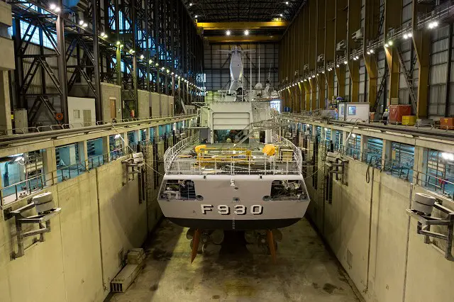 Belgian Navy frigate Leopold I came out of drydock in Den Helder (Netherlands) this Thursday, August 9, 2012 following modernization and repair work conducted over a few months.