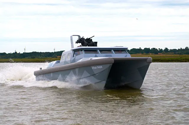 First time exhibitor, CTruk, is launching its new Twin Hulled Offshore Raider (THOR) at DSEI in London from 10-13 September 2013. In addition to CTruk’s stand presence (S8-298), THOR is taking part in the twice-daily waterborne displays adjacent to the ExCel venue and seats are available on board for journalists who wish to experience THOR’s capabilities as a fast and stable force protection craft.