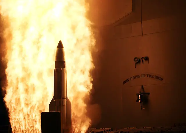 In a Missile Defense Agency test, the U.S. Navy launched two Raytheon Company made Standard Missile-3 Block IBs from the USS Lake Erie against a complex, separating short-range ballistic missile target. The first guided missile successfully destroyed the target using the sheer kinetic force of a massive collision in space.