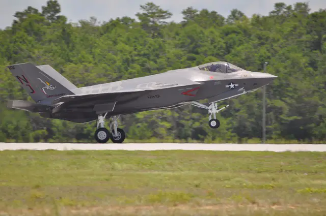 The U.S. Navy's Strike Fighter Squadron (VFA) 101 received the Navy's first F-35C Lightning II carrier variant aircraft from Lockheed Martin yesterday at the squadron's home at Eglin Air Force Base, Fla.