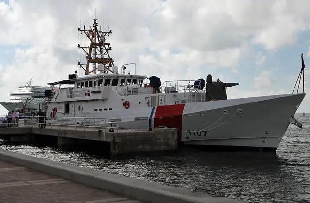 The Coast Guard Cutter Charles David Jr. was commissioned at Coast Guard Sector Key West, Fla., Nov. 16, 2013. The cutter Charles David Jr. is the first Sentinel-class Fast Response Cutter to be homeported in Key West and is capable of conducting missions such as ports, waterways and coastal security, fishery patrols, drug and illegal migrant law enforcement, search and rescue, and national-defense operations. U.S. Coast Guard photo by Petty Officer 3rd Class Mark Barney.