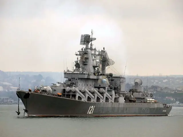 The Black Sea Fleet surface combat squadron including Moskva cruiser (Project 1164 Atlant / Slava class), Krivak II-class (Project 1135 M) frigate Pitlivy, Shakhter rescue tug and Ivan Bubnov tanker moved to the Eastern part of the Atlantic Ocean for training after making a portcall in Luanda (Republic of Angola).