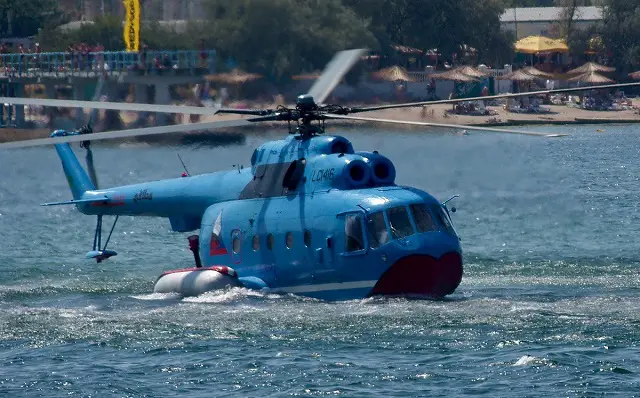During the 7th International Maritime Defence Show (IMDS 2015), which is being held in St. Petersburg from 1 to 5 July 2015, Russian Helicopters (part of State Corporation Rostec) showcasing potential plans for the renewed production of the unique amphibious Mi-14 helicopter. This multirole helicopter can land and taxi on water, and also take-off from water. 
