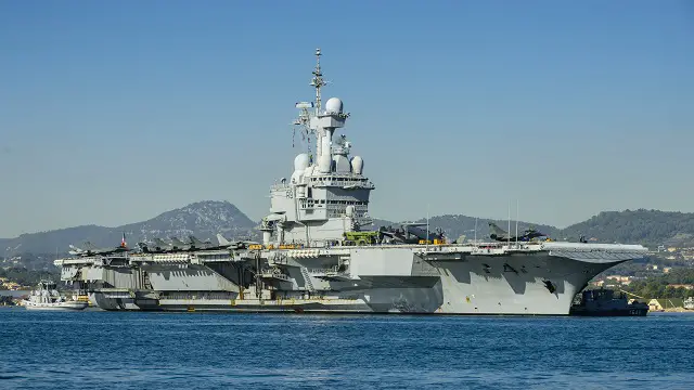 The French Navy nuclear-powered aircraft carrier (CVN) Charles de Gaulle (R91) leaving Toulon naval base for the "Arromanches 2" operational mission. Picture: French Navy