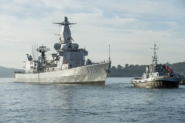 F930 Leopold I - Karel Doorman-class frigate ("M-Frigate") of the Naval Component of the Belgian Armed Forces leaving Toulon French naval base with the CSG. Picture: French Navy