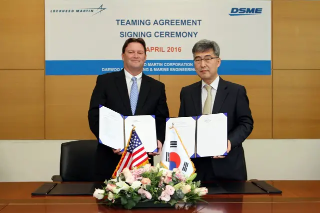Lockheed Martin and Daewoo Shipbuilding & Marine Engineering (DSME) have signed a comprehensive teaming agreement to partner on the Multi-mission Combat Ship (MCS), which is based on a DSME hull design and intended for the corvette market.