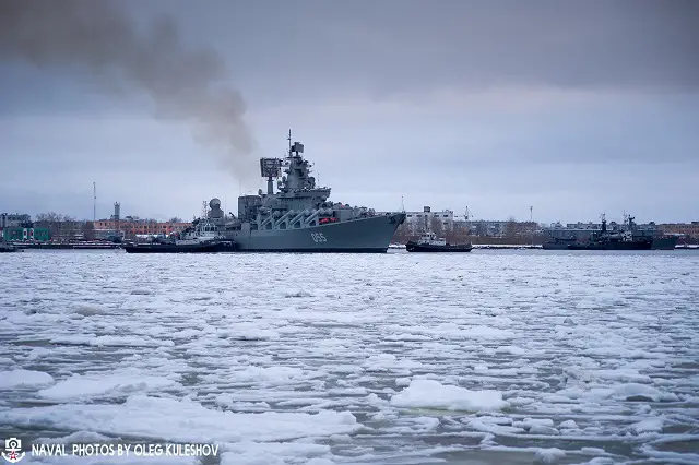 Slava class cruiser MARSHAL USTINOV Russia Navy post refit 2