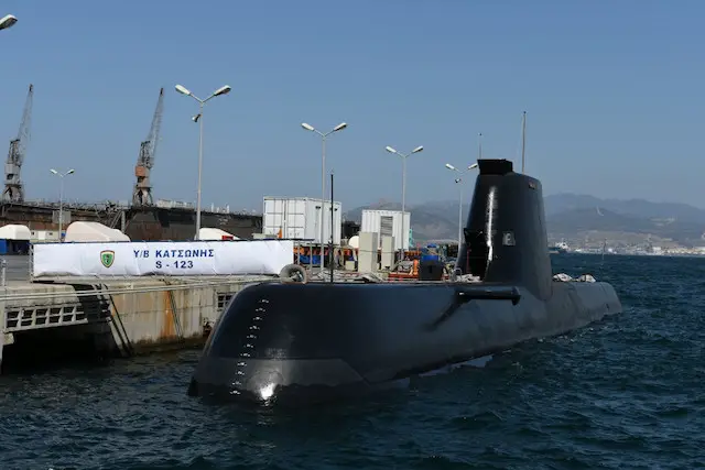 The Hellenic Navy has officially commissioned its newest HDW-HS Type 214 submarines during a ceremony held yesterday at the Hellenic Shipyards. The President of the Hellenic Republic, the Chiefs of Staff and officials attended the raise of the flags ceremony to the two vessels.