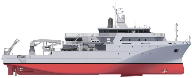 French Shipyard PIRIOU based in Concarneau (Brittany) has just won a contract with the Royal Moroccan Navy for a 72 meters Multi-Missions Hydro-Oceanographic Vessel designated BHO2M (for Bâtiment Hydro-Océanographique Multi-Missions). This new unit will be built in France with delivery expected in mid-2018.