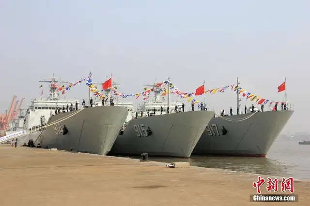 Following the commissioning of Tianmushan in January, three more Type 072A Tank Landing Ships (LST) joined the People's Liberation Army Navy (PLAN or Chinese Navy) on March 7. Named Wuyishan, Culaishan and Wutaishan the LST have joined the PLAN's East Sea Fleet.